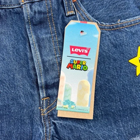 Levi's x Super Mario Women's 501 High Rise Shorts Size 24 - Picture 3 of 8
